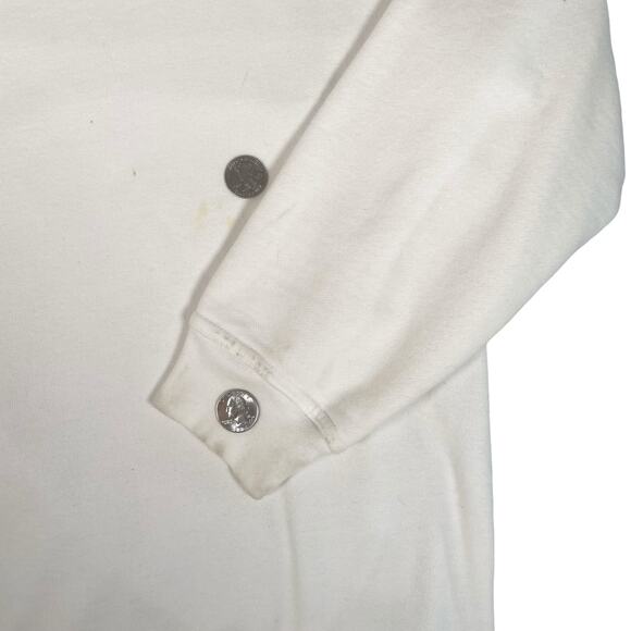 Lauren Ralph Lauren Womens Small Crewneck Embroidered White Cotton Sweater - Picture 7 of 10